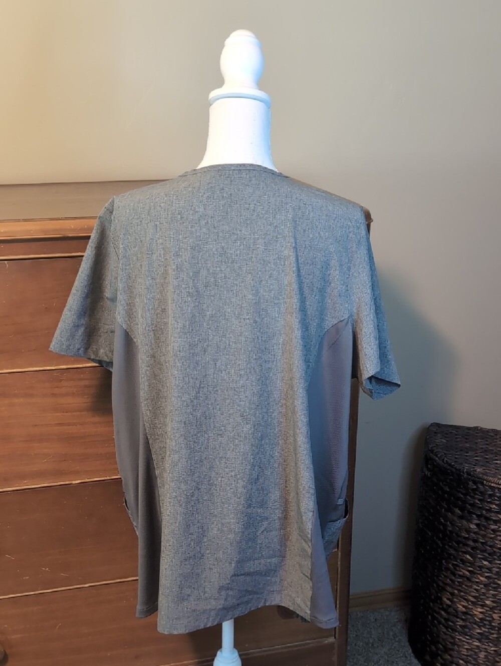 Hanes Comfort Fit Gray Scrub Top Hospital Vet Tech 3XL - Picture 8 of 12